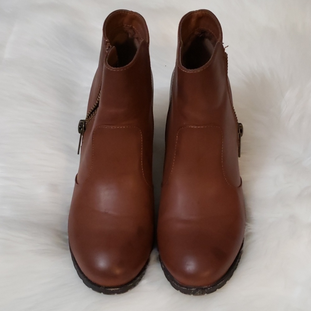 Brown chunky ankle boots